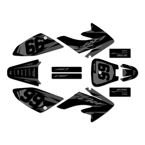 honda crf70 graphics kit all years division series smoke