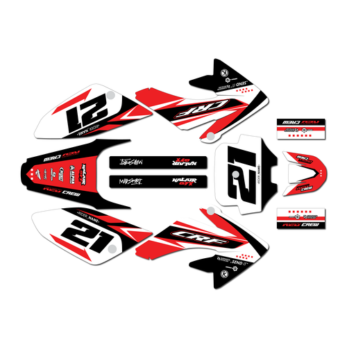 honda crf80 graphics kit 2004-2010 crew series red