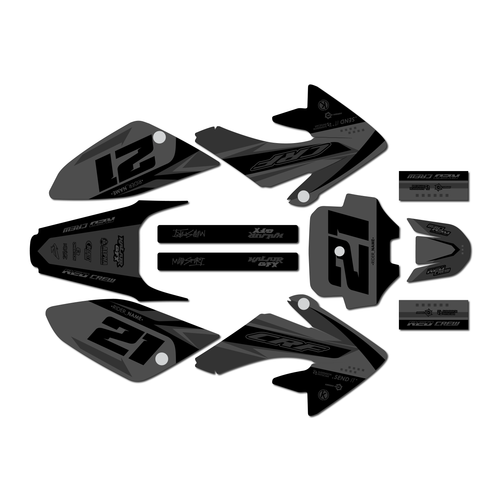 honda crf80 graphics kit 2011-2016 crew series smoke