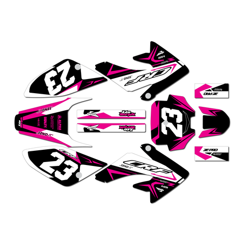 honda crf80 graphics kit 2004-2010 evader series magenta