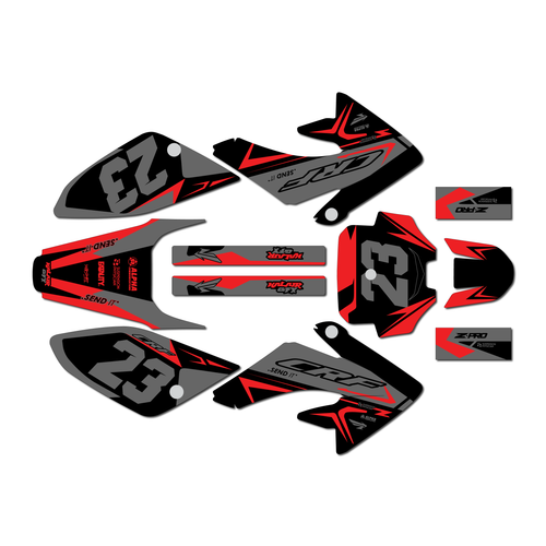 honda crf80 graphics kit 2011-2016 evader series gray