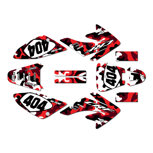honda crf70 graphics kit all years invasion series red