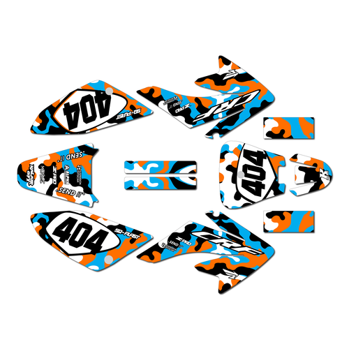 honda crf70 graphics kit all years invasion series orange