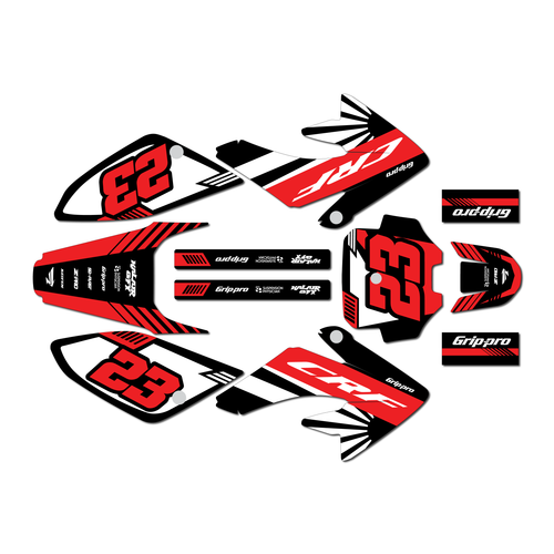 honda crf80 graphics kit 2011-2016 fh series red