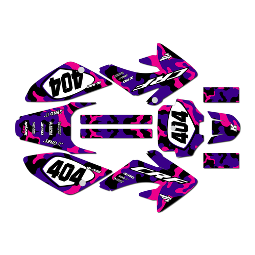 honda crf80 graphics kit 2004-2010 invasion series purple
