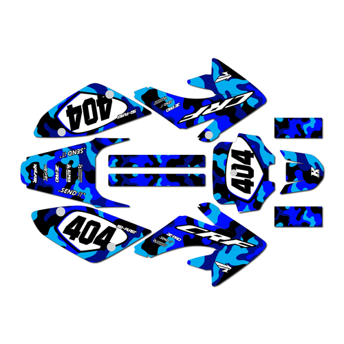honda crf80 graphics kit 2011-2016 invasion series blue