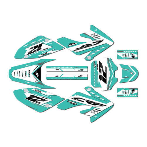 honda crf80 graphics kit 2004-2010 lethal series teal