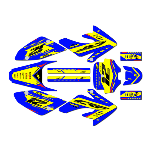 honda crf80 graphics kit 2004-2010 lethal series yellow