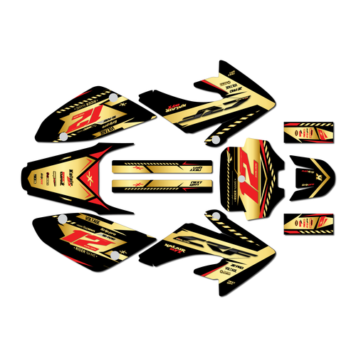 honda crf80 graphics kit 2004-2010 lethal series gold