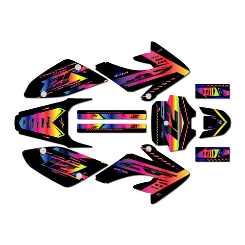 honda crf80 graphics kit 2004-2010 lethal series rainbow