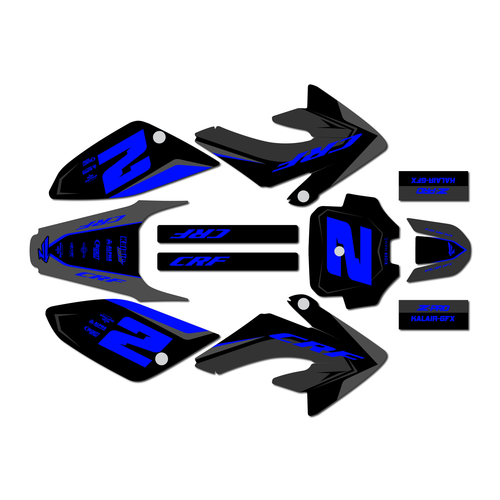 honda crf80 graphics kit 2011-2016 lightning series blue-shift