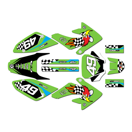 honda crf80 graphics kit 2011-2016 pecker series green