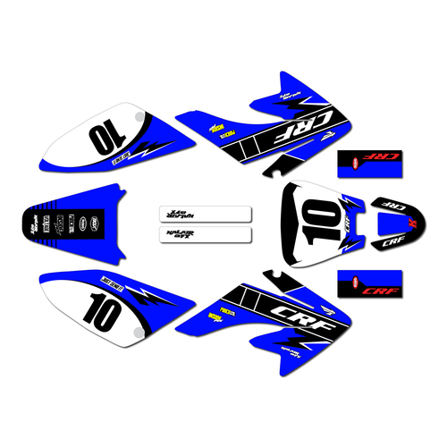 honda crf70 graphics kit all years speed series blue