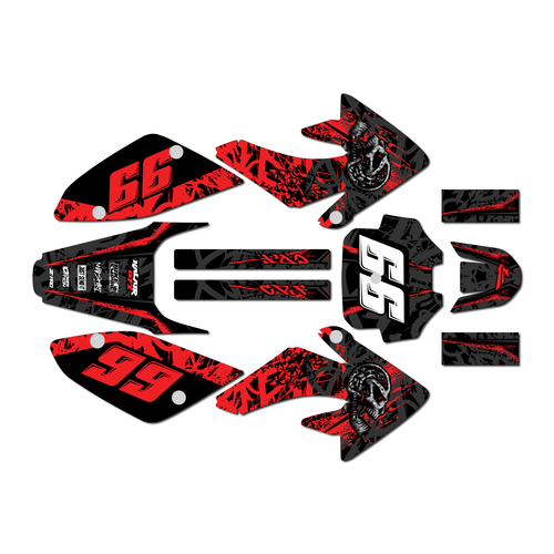 honda crf80 graphics kit 2011-2016 revolt series red