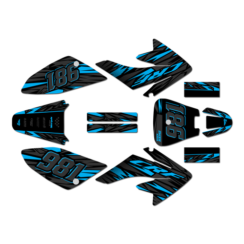 honda crf70 graphics kit all years twitch series cyan