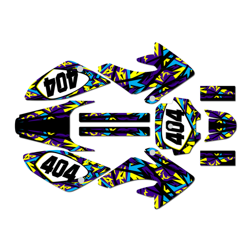 honda crf80 graphics kit 2004-2010 shatter series purple