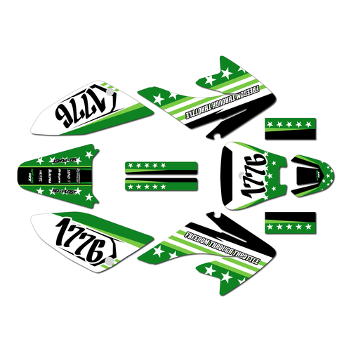 honda crf70 graphics kit all years usa series green