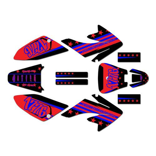 honda crf70 graphics kit all years usa series red-shift