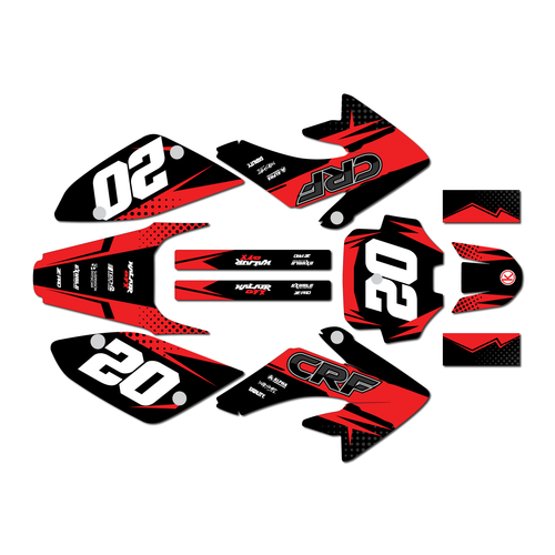 honda crf80 graphics kit 2004-2010 spear series red