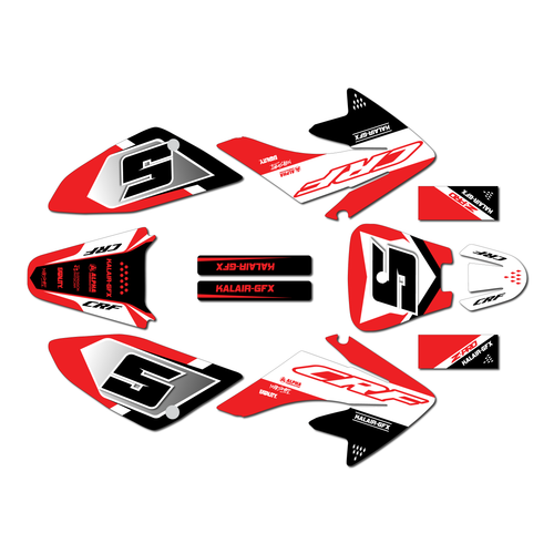 honda crf70 graphics kit all years venom series red