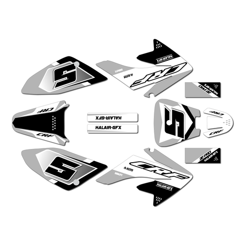 honda crf70 graphics kit all years venom series white
