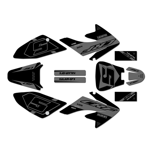 honda crf70 graphics kit all years venom series smoke