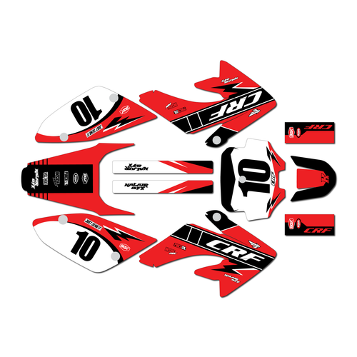 honda crf80 graphics kit 2004-2010 speed series red