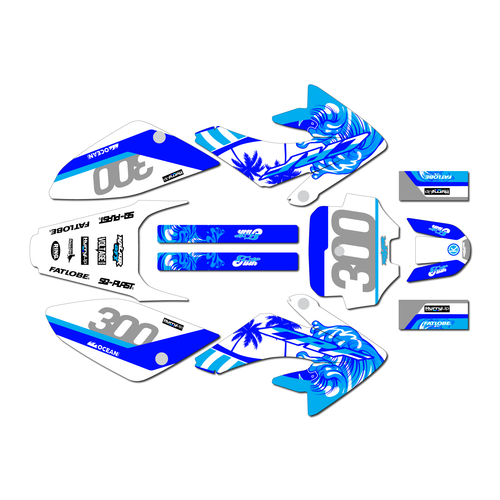 honda crf80 graphics kit 2011-2016 surfs series blue