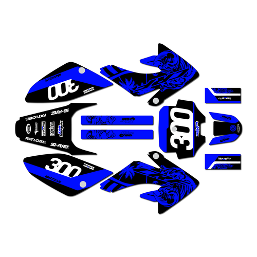 honda crf80 graphics kit 2004-2010 surfs series blue-shift