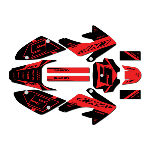 honda crf80 graphics kit 2011-2016 venom series red-shift