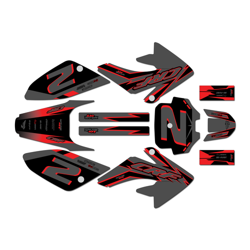 honda crf80 graphics kit 2004-2010 vision series red