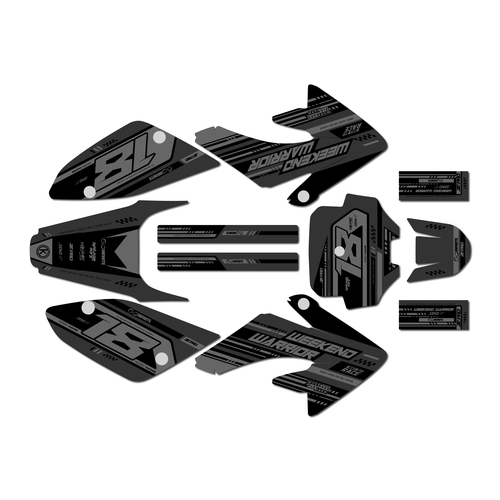 honda crf80 graphics kit 2011-2016 warrior series smoke