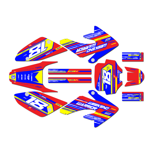honda crf80 graphics kit 2004-2010 warrior series krazy