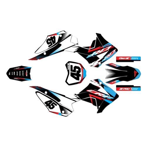 honda crf110f graphics kit 2013-2018 division series red