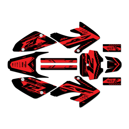 honda crf100 graphics kit 2004-2010 lethal series red-shift