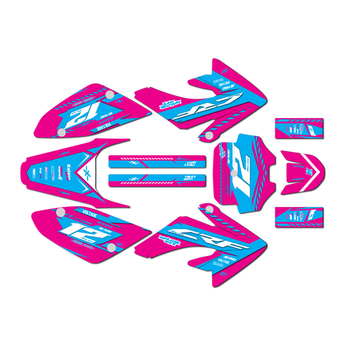 honda crf100 graphics kit 2011-2016 lethal series magenta