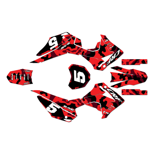 honda crf110f graphics kit 2013-2018 invasion series red
