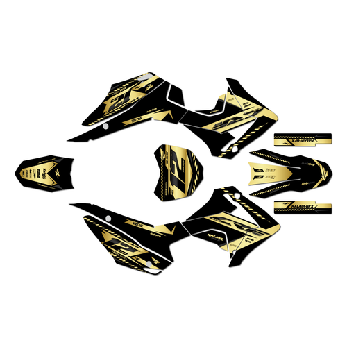 honda crf110f graphics kit 2013-2018 lethal series gold