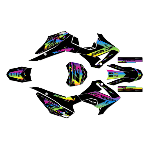 honda crf110f graphics kit 2013-2018 lethal series rainbow