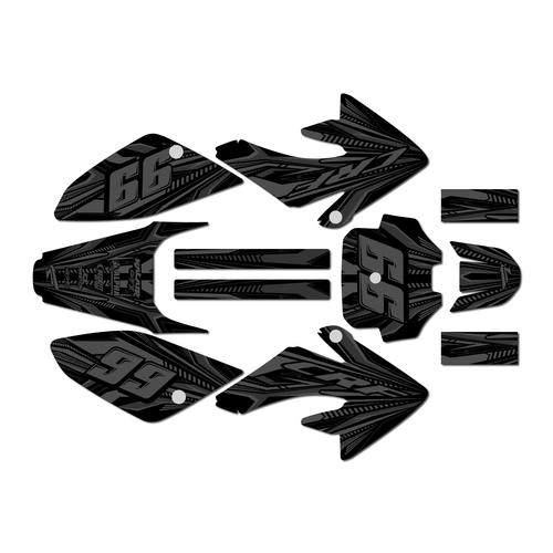 honda crf100 graphics kit 2004-2010 prime series smoke