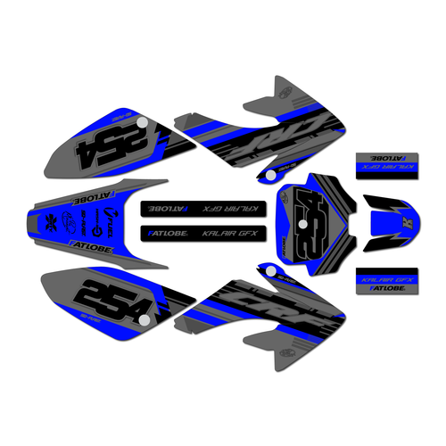 honda crf100 graphics kit 2004-2010 redeemer series blue-shift