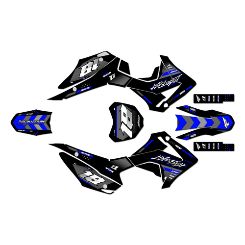 honda crf110f graphics kit 2013-2018 rebel series blue