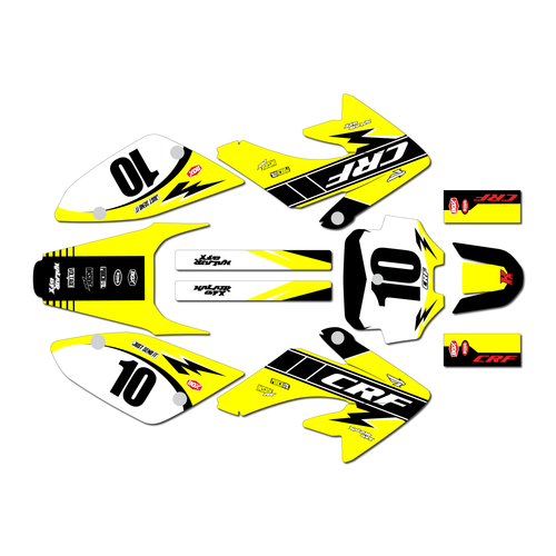 honda crf100 graphics kit 2004-2010 speed series yellow