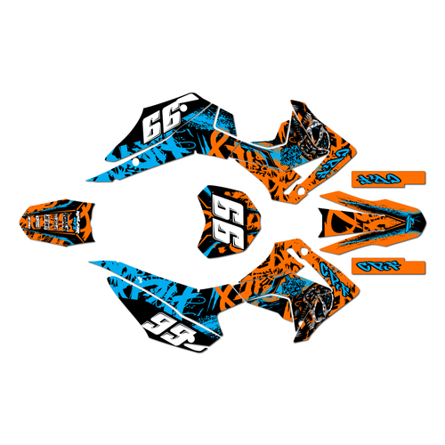 honda crf110f graphics kit 2013-2018 revolt series orange