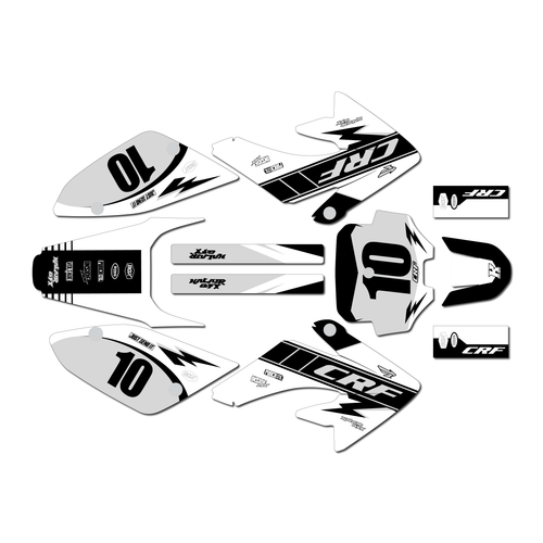 honda crf100 graphics kit 2011-2016 speed series white