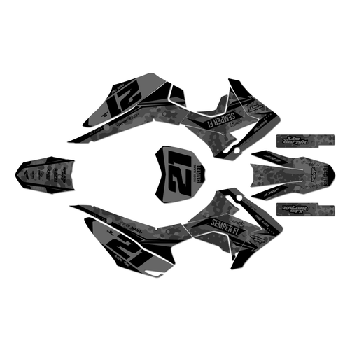 honda crf110f graphics kit 2013-2018 semper series smoke