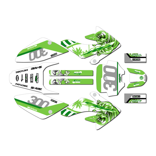 honda crf100 graphics kit 2004-2010 surfs series green