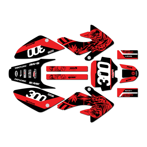 honda crf100 graphics kit 2004-2010 surfs series red-shift