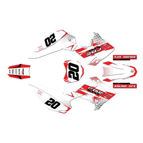 honda crf110f graphics kit 2013-2018 spear series red