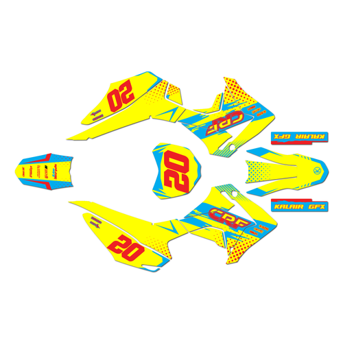 honda crf110f graphics kit 2013-2018 spear series yellow